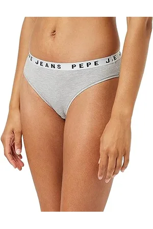 Pepe Jeans Damen Bikinihose mit Logo Unterwäsche im Bikini Stil, Grau, M EU