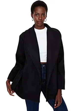 Trendyol Damen Oversize Basic Plain Webstoff Mantel Coat, , 42