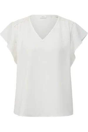 QS by s.Oliver Damen 2151058 Bluse Kurzarm, , 42