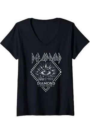Def Leppard Diamant T-Shirt mit V-Ausschnitt
