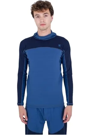 Hurley Herren Coast Surf-Oberteil mit Kapuze Rash-Guard-Shirt, , S 7-9