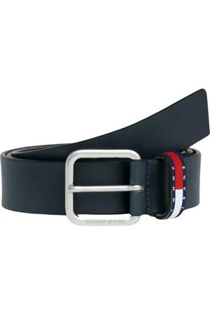 Tommy Hilfiger Herren Gürtel Ryan Regular mit Flagge aus Leder, (Dark Night Navy), 80 cm