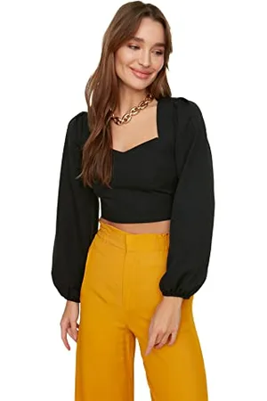 Trendyol Damen Crop Bluse Blouse Westlich, , 34
