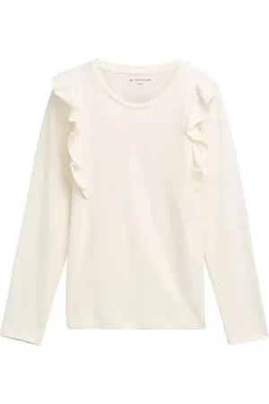TOM TAILOR Mädchen Kinder Langarmshirt mit Volant, , 116/122