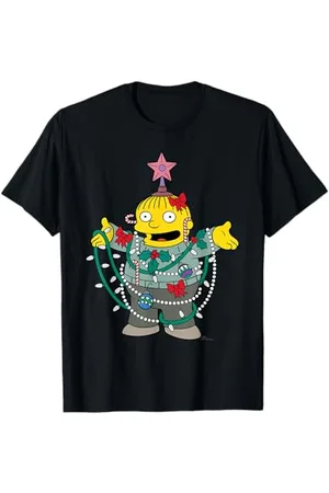 The Simpsons Ralph Wiggum Christmas Tree T-Shirt - Unisex Erwachsene & Kinder - - Kurzarm - Klassische Passform - Weihnachtsmuster - Offizielles Merchandise Design - Klein (EU S)