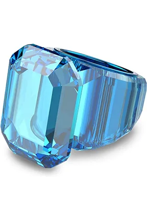 Swarovski Lucent Cocktailring, Blauer Damenring mit Edlen Kristallen