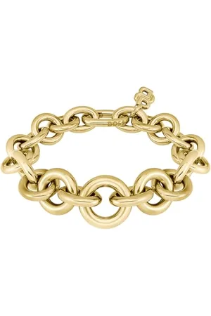 HUGO BOSS Jewelry Gliederhalskette, Gliederarmband und Creolen für Damen Kollektion LIVE STATEMENT aus Gelbgoldene Edelstahl