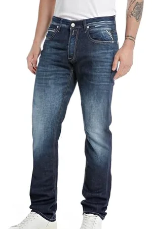 Replay Herren Jeans Grover Straight-Fit Bio, (Blau), 30W / 36L