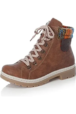 Rieker Damen Schnürstiefeletten Y9430, Frauen Stiefeletten,übergangsschuhe,Boots,Stiefel,Bootee,Booties,halbstiefel,braun (22),42 EU / 8 UK