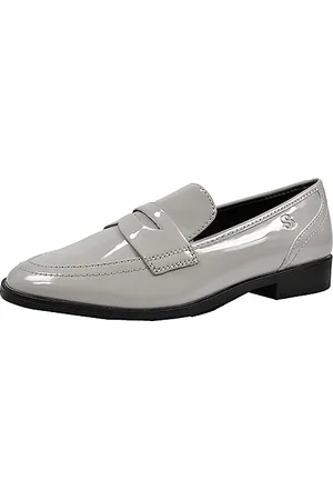 QS by s.Oliver Damen Loafer ohne Absatz Lack Spitz Braun , 41
