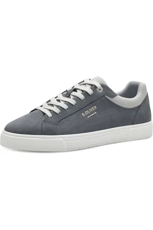 QS by s.Oliver Herren Sneaker flach mit Schnürsenkeln Low Top, Blau , 43 EU