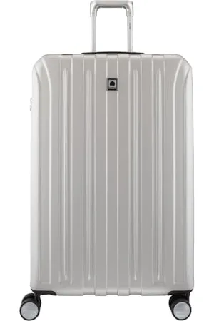 Delsey Hartschalen-Trolley aus Titan mit drehbaren Rädern, , Checked-Medium 25 Inch, Erweiterbares Gepäckstück aus Titan mit Drehrollen.