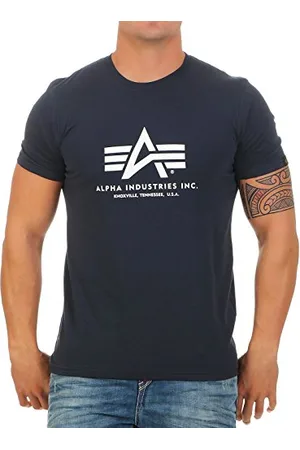 Alpha Industries Herren Basic T-Shirt,Blau ( 02), XXX-Large