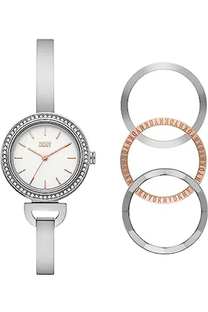 DKNY Damenuhr Uptown d quarz/3 Zeiger Uhrwerk 28mm Gehäusegröße mit Edelstahlarmband NY6675set