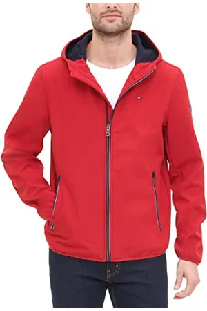 Tommy Hilfiger Herren Lightweight Water-Resistant Performance Soft Shell Jacket (Regular and Big & Tall(Windbreaker Jacke, Rot/Ausflug, einfarbig (Getaway Solids), S
