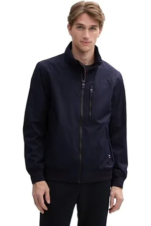 TOM TAILOR Bikerjacke aus Kunstleder, sky captain blue, XXXL