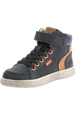 Kickers Jungen Unisex Kinder Lolastic Sneaker, Schwarz, Camel, Marineblau, 31 EU