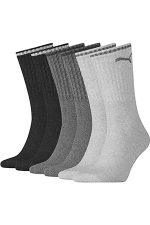 PUMA Unisex Crew Socken, Grau/Grau, 35/38 (3er Pack)