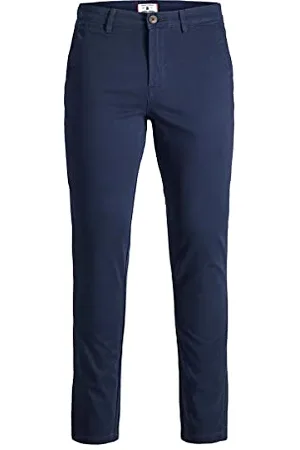 JACK & JONES Herren Chino Hose | Stretch Pants Konischer Schnitt | Slim Fit Look JPSTMARCO JJBOWIE, Farben:Navy, Größe Hosen:30W / 30L, Z-Länge:L30