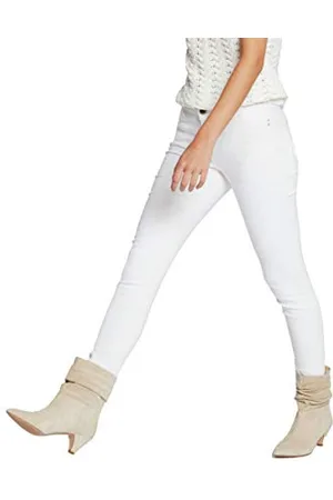 Morgan Röhrenhose mit niedriger Taille Off White 38W