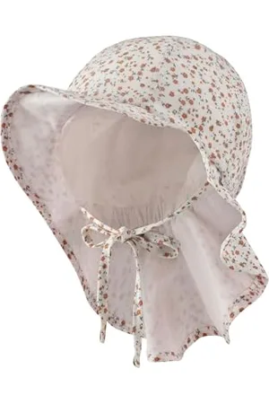 Sterntaler Sonnenhut Millefleurs - Mädchen Sommerhut mit Blümchen Muster - elastisches Gummiband - zum Binden - UV-Schutz 50+ Mütze mit Nackenschutz - Baby Kinder Kopfbedeckung - ,Größe 45