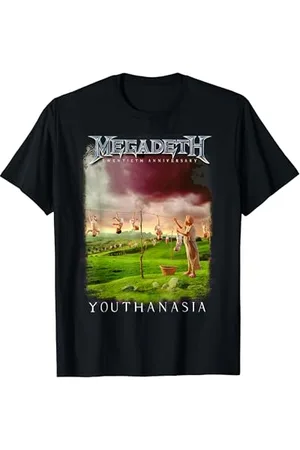 Megadeth Schwarzes T-Shirt mit Kurzarm, Klassischer Passform, Unisex für Erwachsene und Kinder, Fans aller Altersgruppen, Größe Klein (US)
