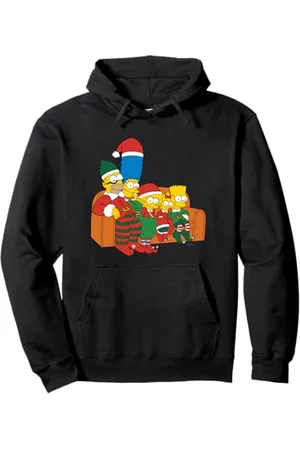 The Simpsons Holiday Family Christmas Elf Costumes Couch Gag Pullover Hoodie