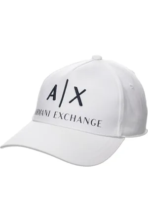 Armani Exchange A|X Herren Corporate Logo Hut Baseballkappe, Weiß/Marineblau, Einheitsgröße