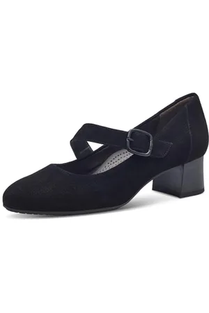 Tamaris COMFORT Damen Pumps mit Riemen aus Leder Mary Jane, Schwarz (Schwarz), 39 EU
