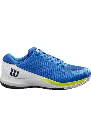 Wilson Herren Rush Pro Ace Sneaker, Lapis Blue/White/Safety Yellow, 44 EU