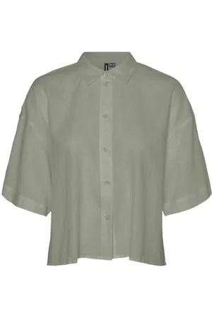 VERO MODA VMLINN Linen 2/4 Short Shirt WVN NOOS