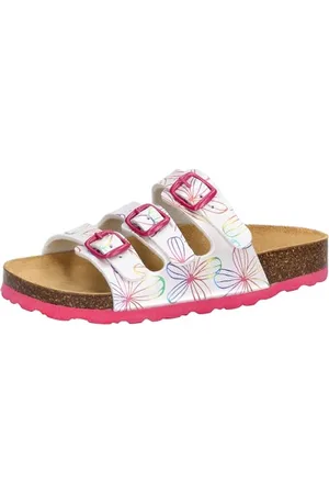 LICO Jungen Mädchen Bioline Flower Kids Pantoletten, Weiss/Bunt, 29 EU