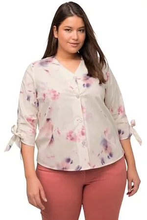 Ulla Popken Damen Blouse Oversized Themeprint Blusen, , 42-44 EU