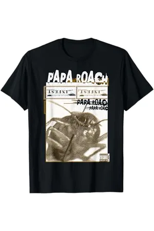 Papa Roach Herren T-Shirt , Classic Rock Band T-Shirt mit Cartoon-Muster, Infest-Foto-Design, Klassische Passform, Crew-Neck, Halbarm, 100% Baumwolle, EU-Small