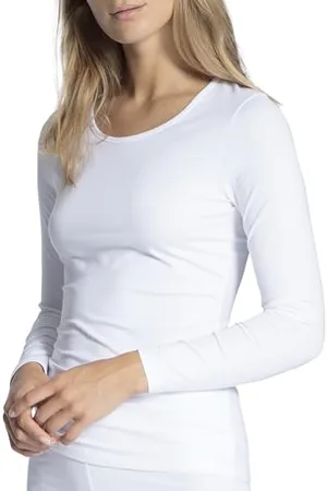 Calida Natural Comfort Langarmshirt, Rundhals Damen, aus hochwertiger Baumwolle, natürlicher Glanz und glatter Griff