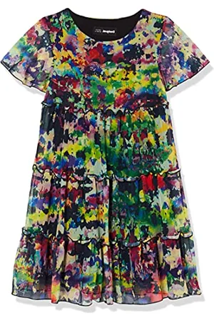 Desigual Girls Vest_ACROITA Casual Dress, Green, 5/6