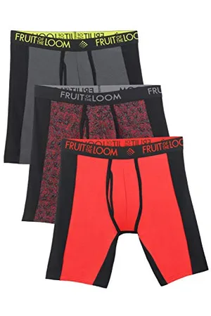 Fruit Of The Loom Herren Breathable Boxer Briefs, Moisture Wicking Underwear, Assorted Color Multipacks Retroshorts, , Small (3er Pack)