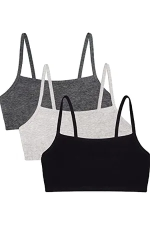 Fruit Of The Loom Damen Spaghetti Strap Cotton Bra-All-Day Comfort Sport-BH, Undurchsichtige, , 80 (3er Pack)