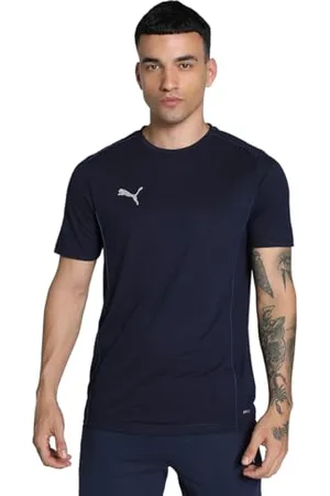 PUMA Unisex Teamfinal Casuals Tee T-Shirt, Marineblau Silber, L