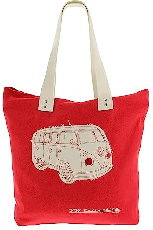 Brisa VW Collection - Volkswagen Wiederverwendbare Canvas-Einkaufs-Tüte-Strand-Tasche mit T1 Bulli Bus Motive (Silhouette/ )