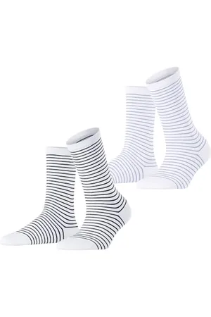 ESPRIT Damen Socken Fine Line Multipack W So Baumwolle gemustert 2 Paar, , 35-38