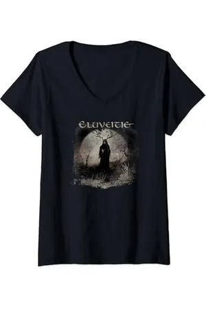 Eluveitie Damen Aidus Cover T-Shirt mit V-Ausschnitt