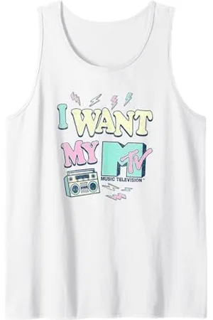 MTV Retro Neon Eighties Boom Box Logo Tank Top