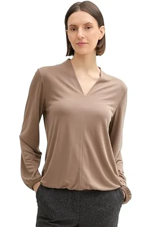 TOM TAILOR Damen Longsleeve mit V-Ausschnitt, , L