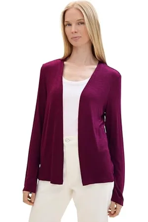 TOM TAILOR Damen Basic Sommer Cardigan , dark orchid, XXL