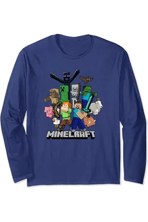Minecraft Heroes & Enemies Group Shot Langarmshirt