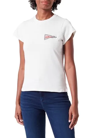 Wrangler Damen Shrunken Band Tee T-Shirt, , L EU