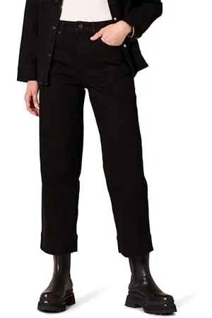 Amazon Damen Knöchellange Jeans mit normaler Passform, hohem Bund und weitem Bein, , 38