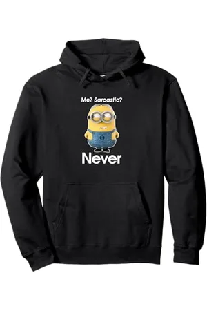 Minions Despicable Me Dave Me? Sarcastic? Never Pullover Hoodie