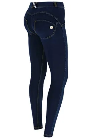 Freddy Damen Pantalone Wr.up Superskinny Vita E Lunghezza Regular In Jersey Denim Scuro, , XXS